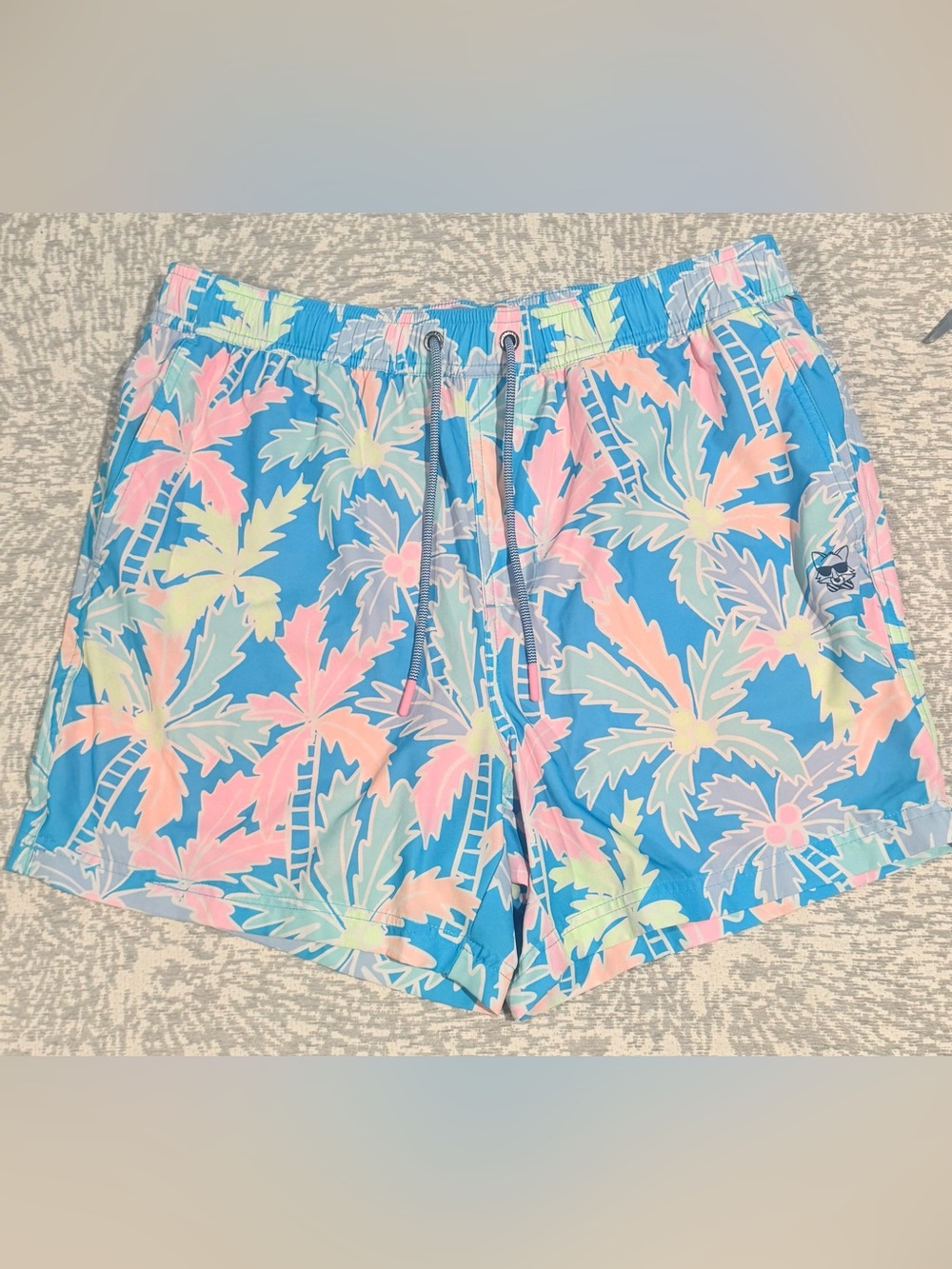 Party Pants /// Men’s Busy Palms 7” Happy Hour Swim Trunks - Size Large - Picture 3 of 7